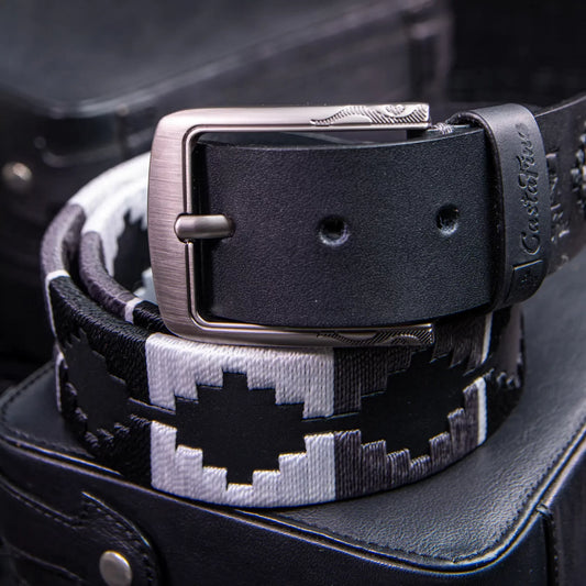 ÉBANO – Elegancia Imponente en Blanco y Negro | Cinturón tejido CASTAFINA clásico (Ref. TC-004)