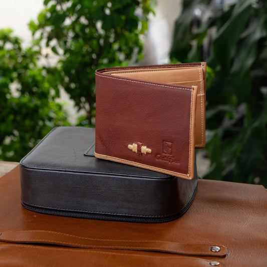 TRAZO – Estilo que Deja Huella | Lujo atemporal en cuero legítimo 100% – Billetera CASTAFINA (Ref. BC-003)