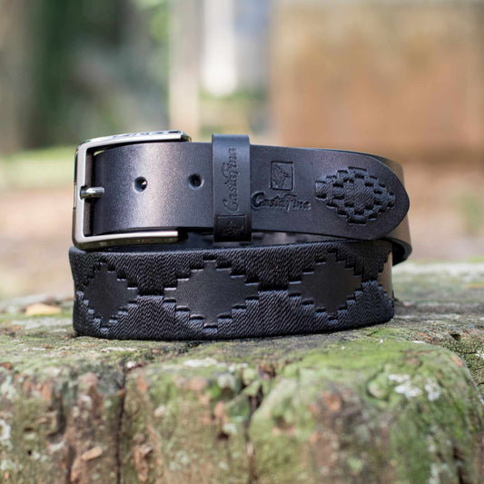 LEGADO – Elegancia Atemporal en Total Black | Cinturón tejido CASTAFINA clásico (Ref. TC-005)