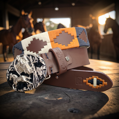 AUREO | Cinturón tejido CASTAFINA Chapa (Ref. CH-005)