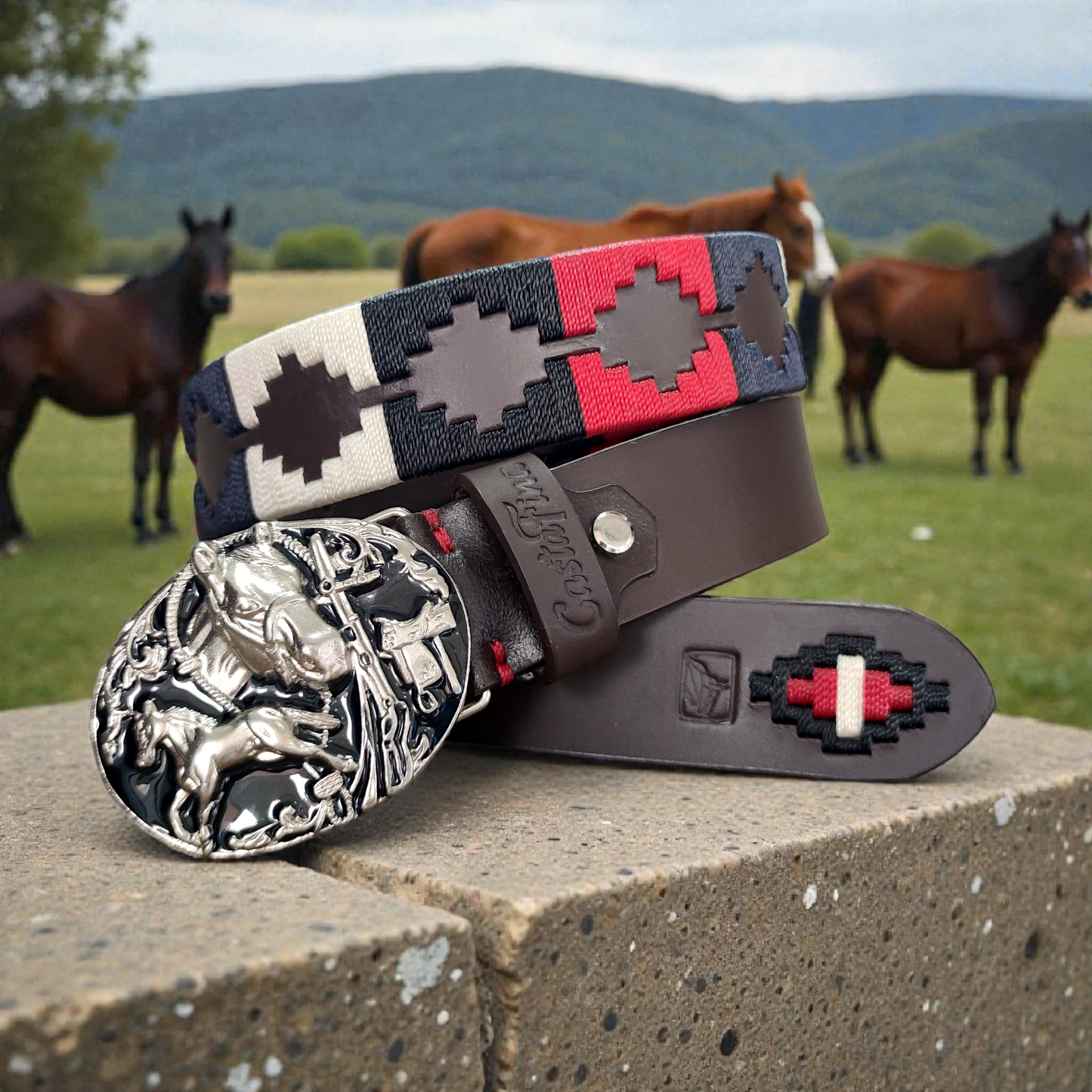 LINAGE | Cinturón tejido CASTAFINA Chapa (Ref. CH-003)