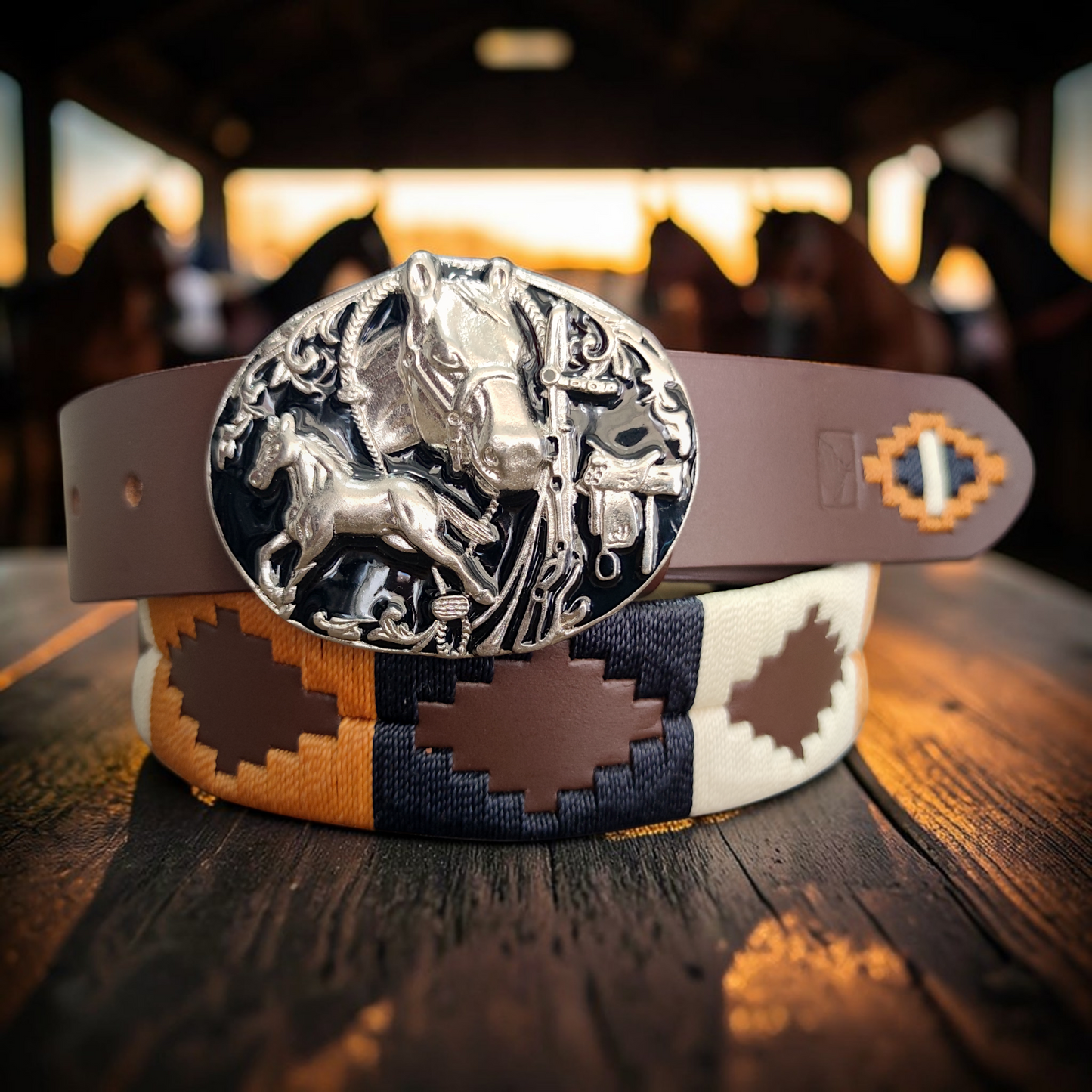 AUREO | Cinturón tejido CASTAFINA Chapa (Ref. CH-005)